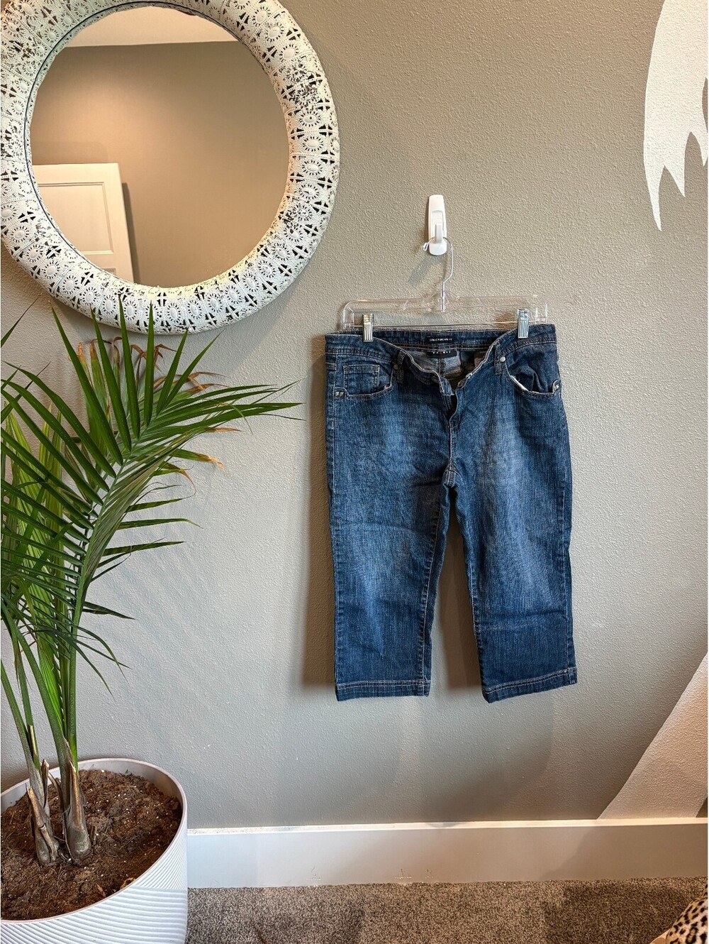 Axcess Dark Blue Denim Cropped Jeans